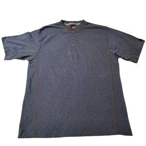 Weekendz off Men's short sleeve henley blue shirt M